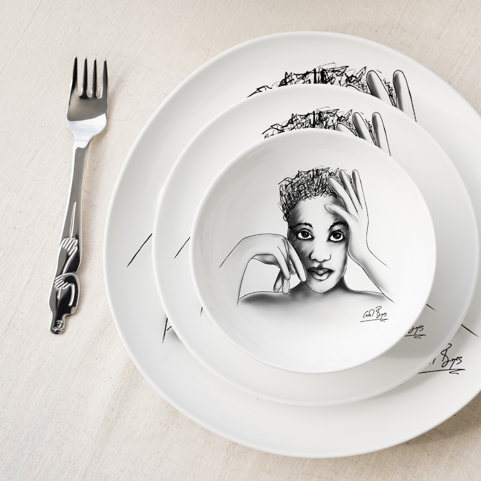 Dinnerware 12Pc Set - Modern Sketchbook Mix