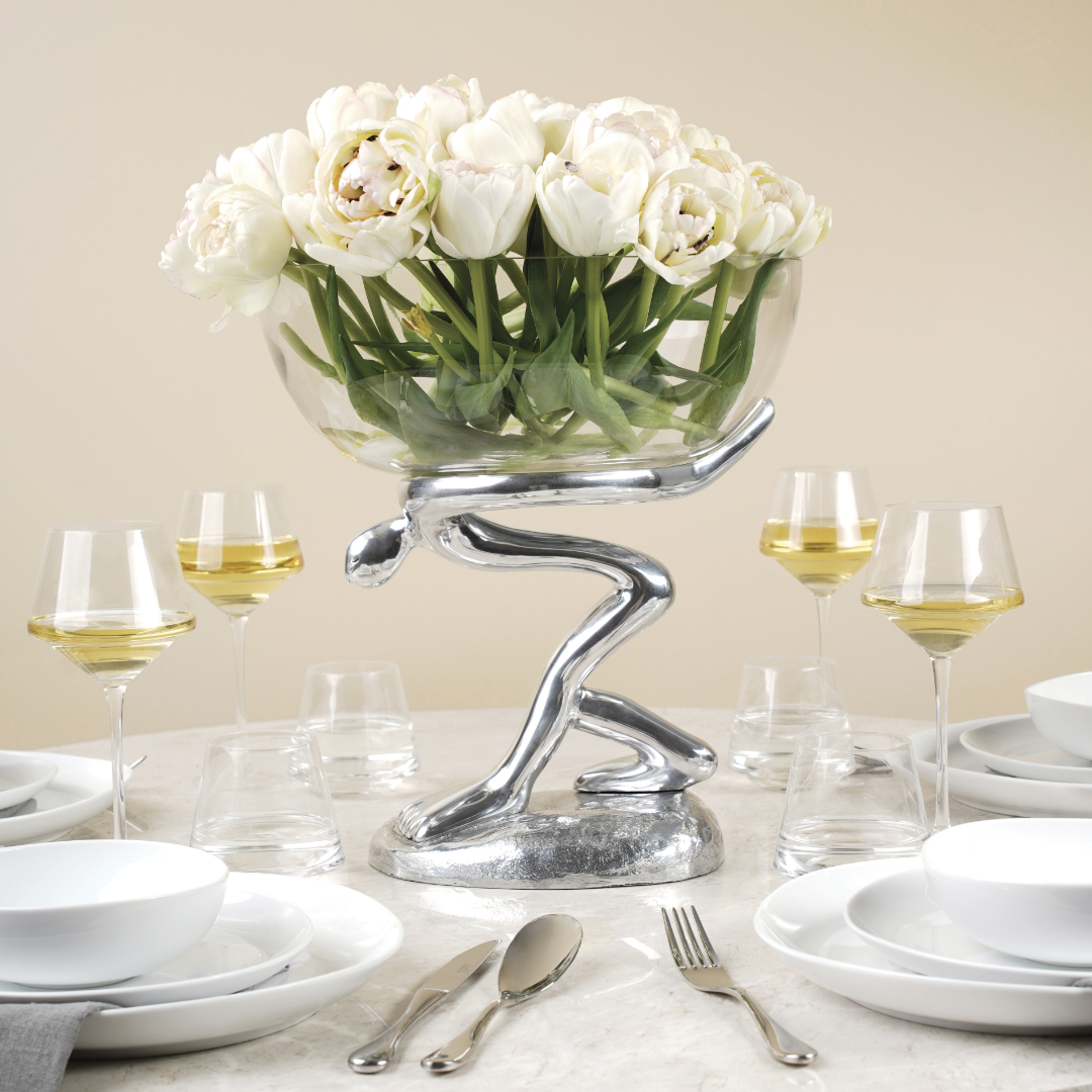 Glass Bowl And Stand - Atlas