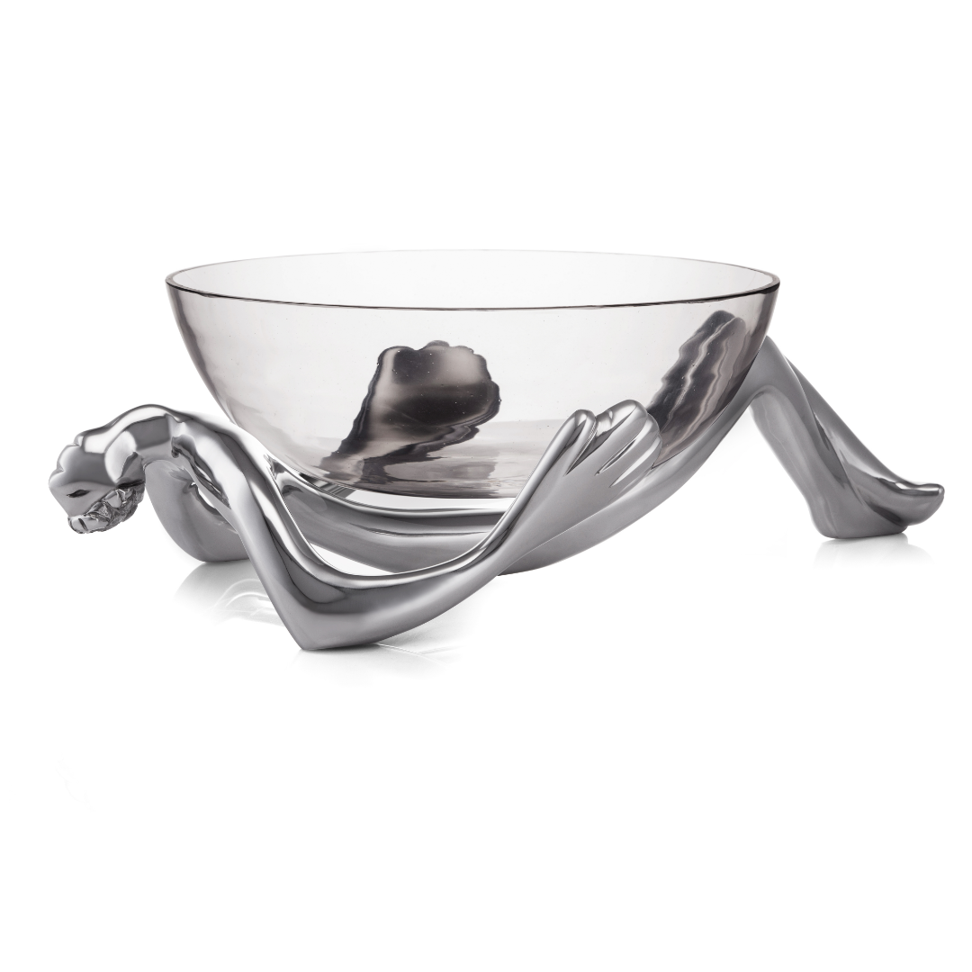 Glass Bowl And Stand - Reclining