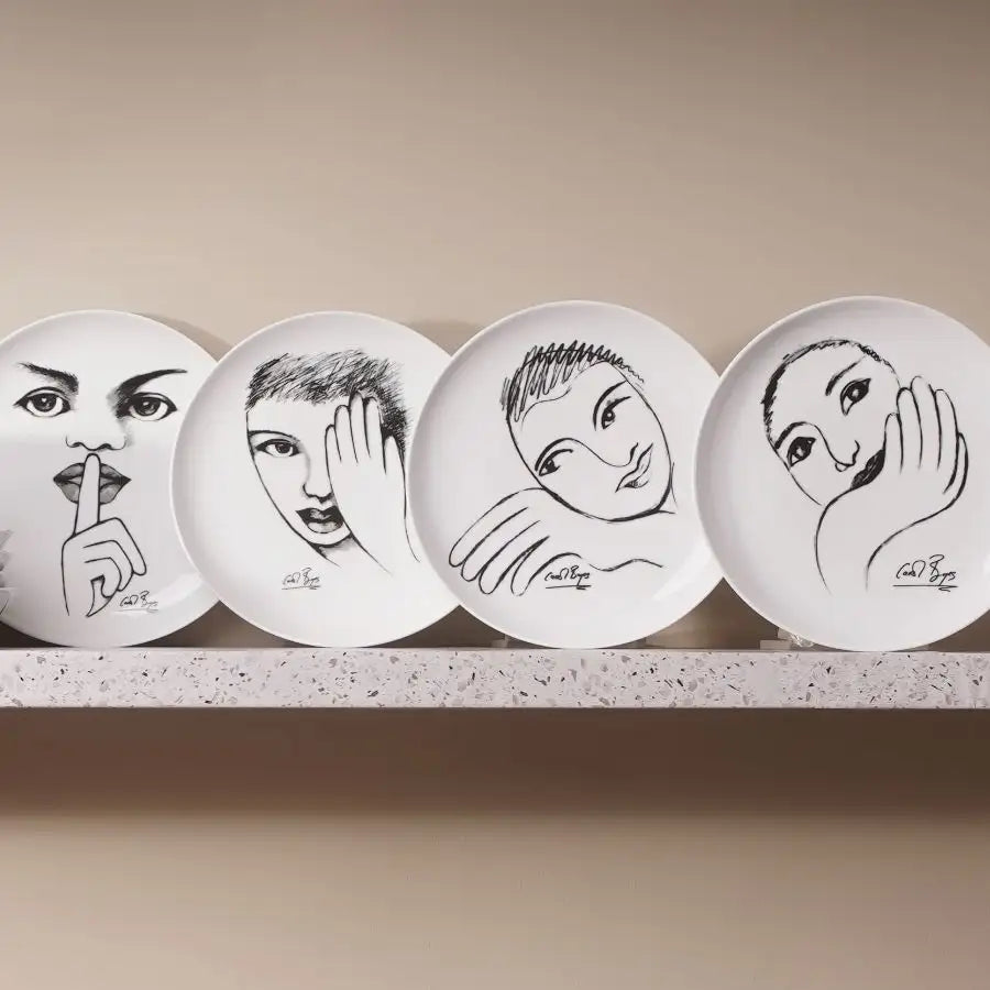 Side Plate Set Of 4 - Heritage Sketchbook Mix