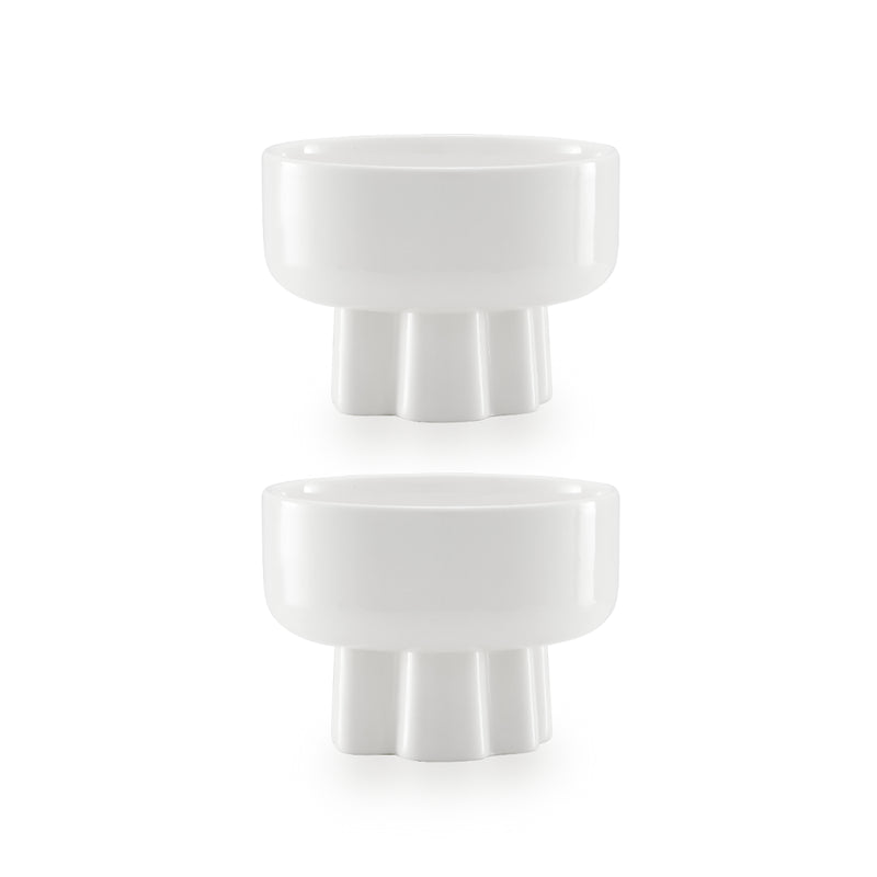 Small Footed Bowl Set Of 2 - Wavy