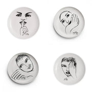 Side Plate Set Of 4 - Modern Sketchbook Mix
