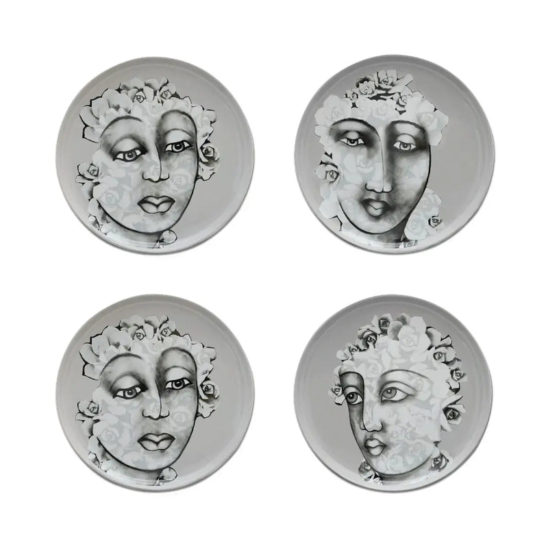Side Plate Set Of 4 - Succulent Faces