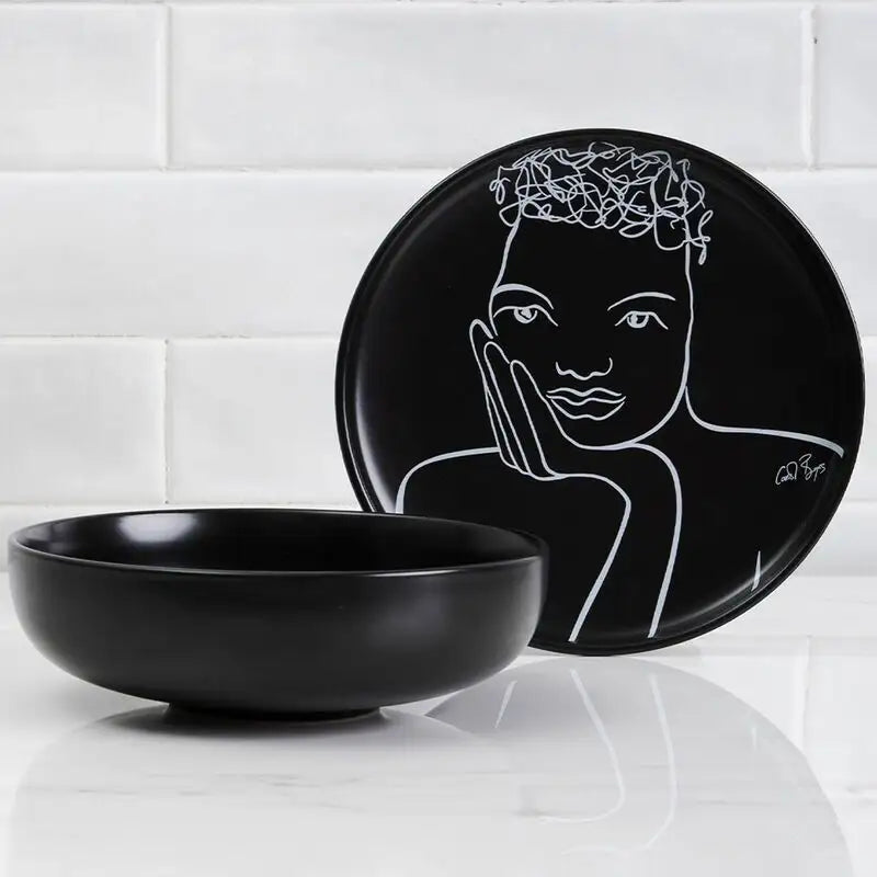 Side Plate Set Of 4 - Sketchbook Black