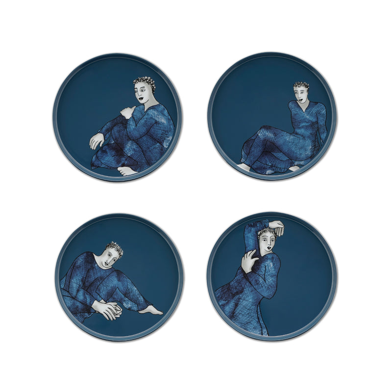 Side Plate Set Of 4 - Indigo Blues
