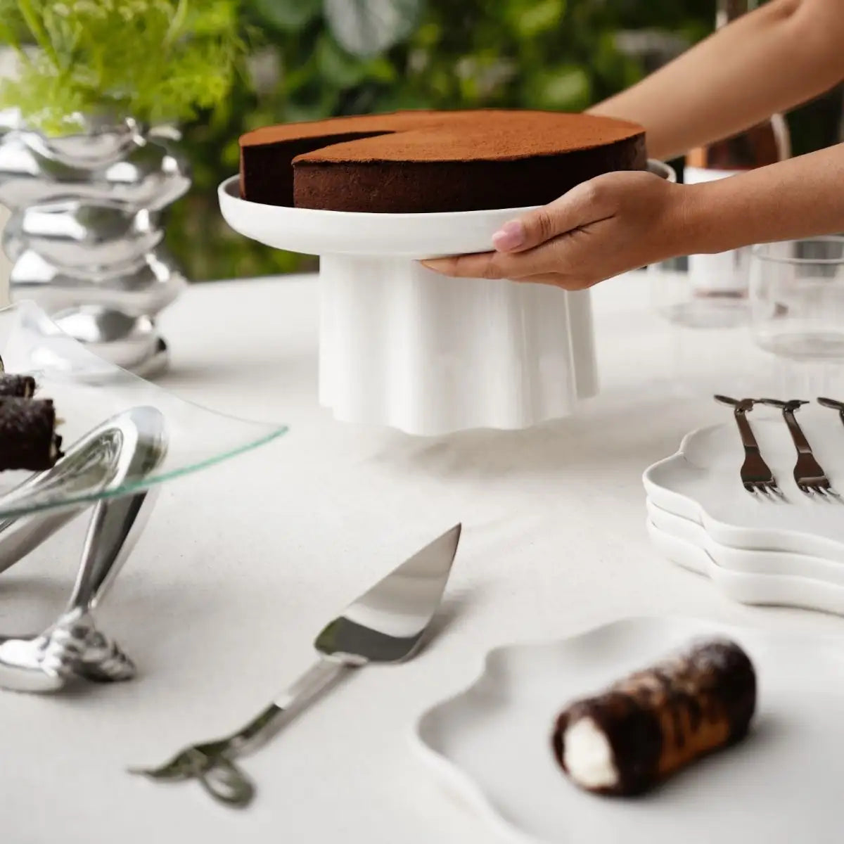 Large Footed Bowl - Wavy